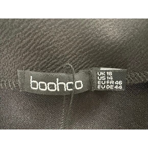 Boohoo Black Tie Waist Light Blazer Jacket Work Career  Women’s Plus Size 14 - Picture 6 of 9